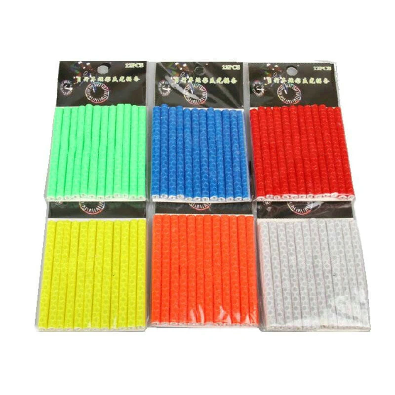 

12 PCS / Bag Bicycle Bike Wheel Spokes Reflective Sticker Tube Warning DIY Cycling Reflector 7cm Cycle Accessories Drop Shipping