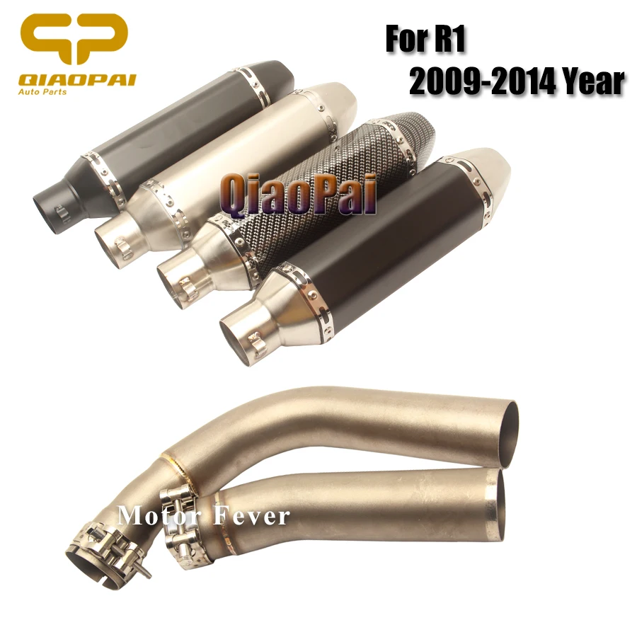 

Motorcycle Exhaust 370MM Mid Tube Escape Muffler DB Killer for Yamaha R1 2009 2010 2011 2012 2013 2014 Akrapovic Exhaust System