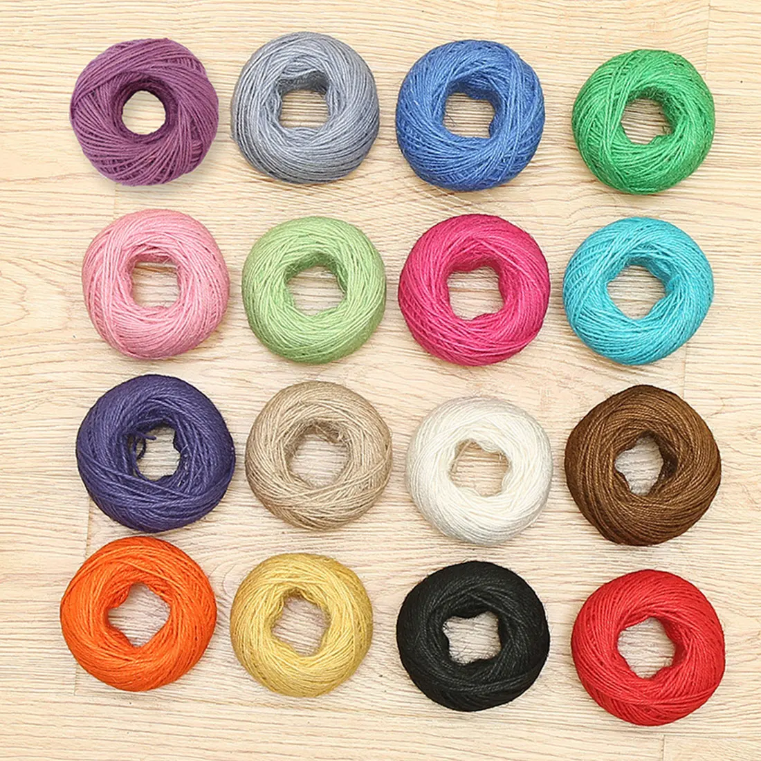 50m 15 Colors Rope 2mm Burlap Natural Fiber Jute Twine Rope Cord String