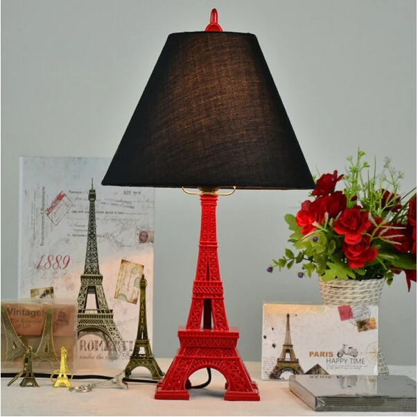 Lowest price vintage fabric Eiffel tower led e27 table lamp for living