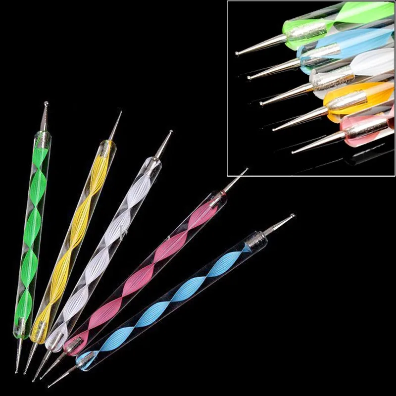 Professional 1PC 2-Way Dotting Pen Marbleizing Painting Tool Nail Art Pen Set For UV Gel Nail Tool Free Shipping