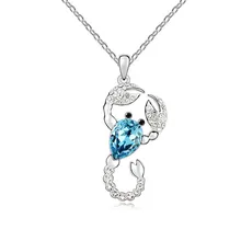 Serie constelación Escorpio Encantos Colgante Collar Hecho con el Elemento del Swarovski Sexy Women Crystal Joyería Del Rhinestone lleno