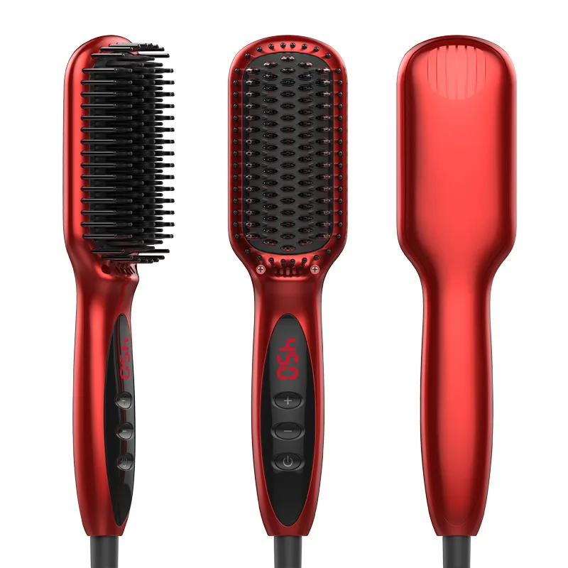 Electric Quick Heating Hair Straightener Brush Hair Styling Tool