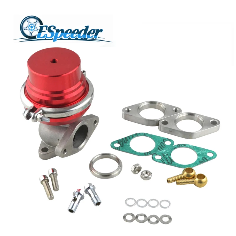 

ESPEEDER 38mm Wastegate Turbo External Red 5.8 Psi Universal With Clamp High Performance Turbo External Waste Gate With Flange