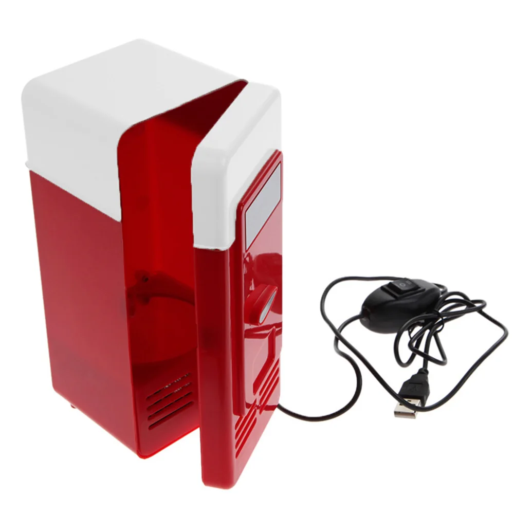 

Desktop Fridge USB Gadget Beverage Cans Cooler Warmer Refrigerator with Internal LED Light Mini Car Refrigerators