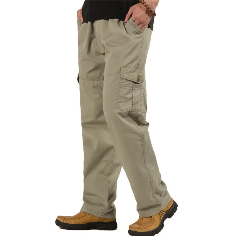 Армейские военные тактические брюки для мужчин размера плюс с большими карманами армейские брюки-Карго повседневные хлопковые прямые брюки XL-6XL