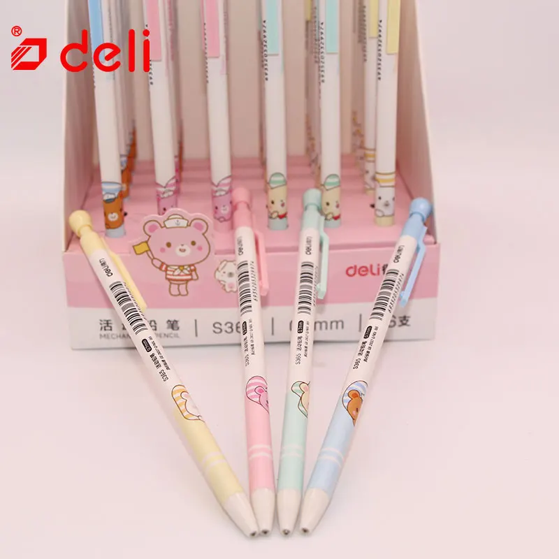 Deli, 4 шт., 0,7 мм, механический карандаш, милый, Kawaii, автоматический карандаш для студентов, канцелярские карандаши, школьные и офисные принадлежности - Цвет: S365