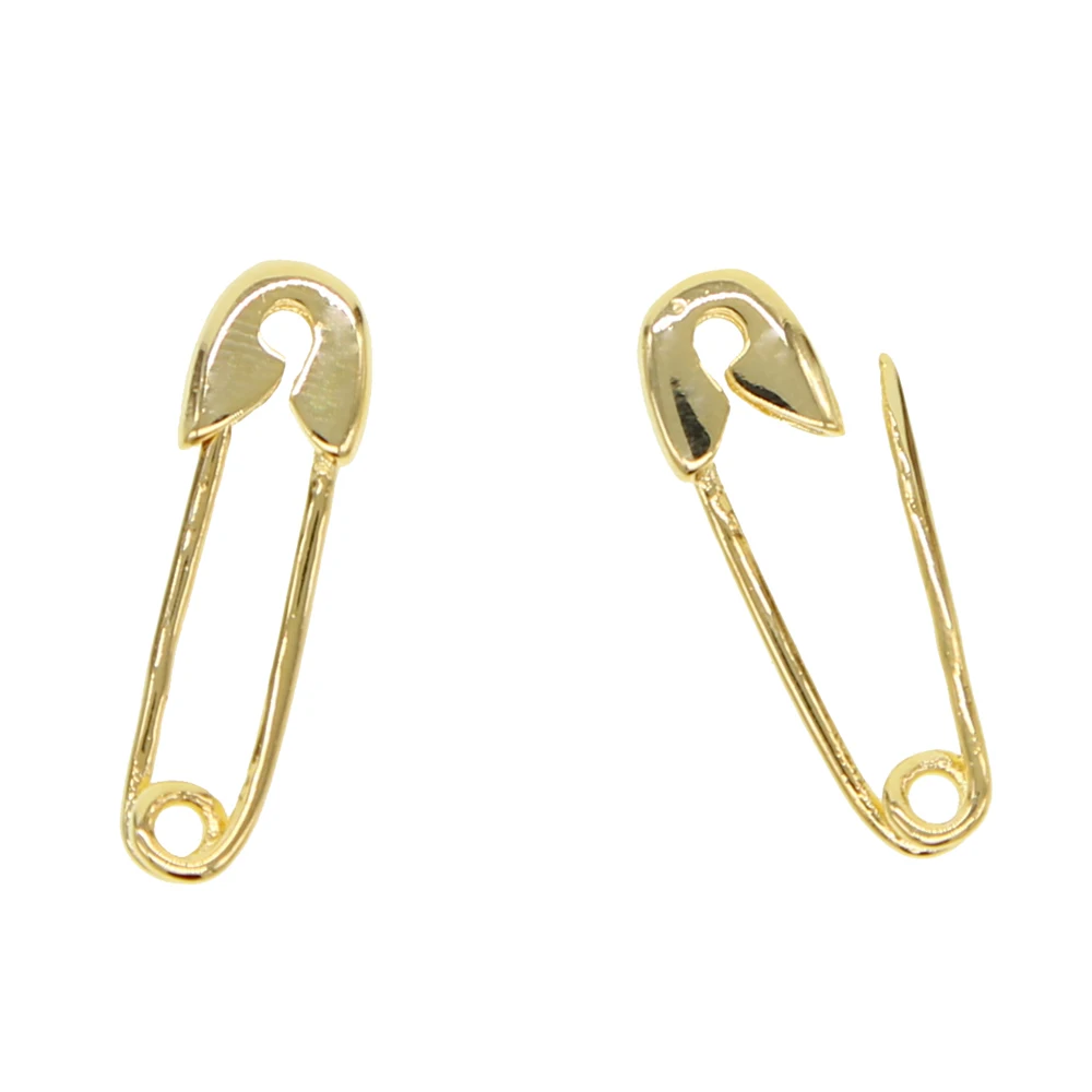 Новое поступление золотого цвета, модные ювелирные изделия, с фабрики, уникальные без камня, высокое качество, тонкие безопасные серьги-булавки для девочек