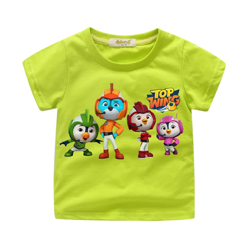 Boys Girls Cartoon Top Wing Tshirts Children Summer Short Sleeve Tees Top Kids Cotton T-shirts Baby Casual T Shirt Clothes WJ185 (3)