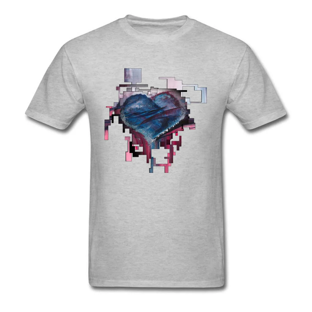 Modern Love 100% Cotton Men's Short Sleeve Tops & Tees Printed On Fall Top T-shirts Casual Top T-shirts 2018 Discount Round Neck Modern Love grey