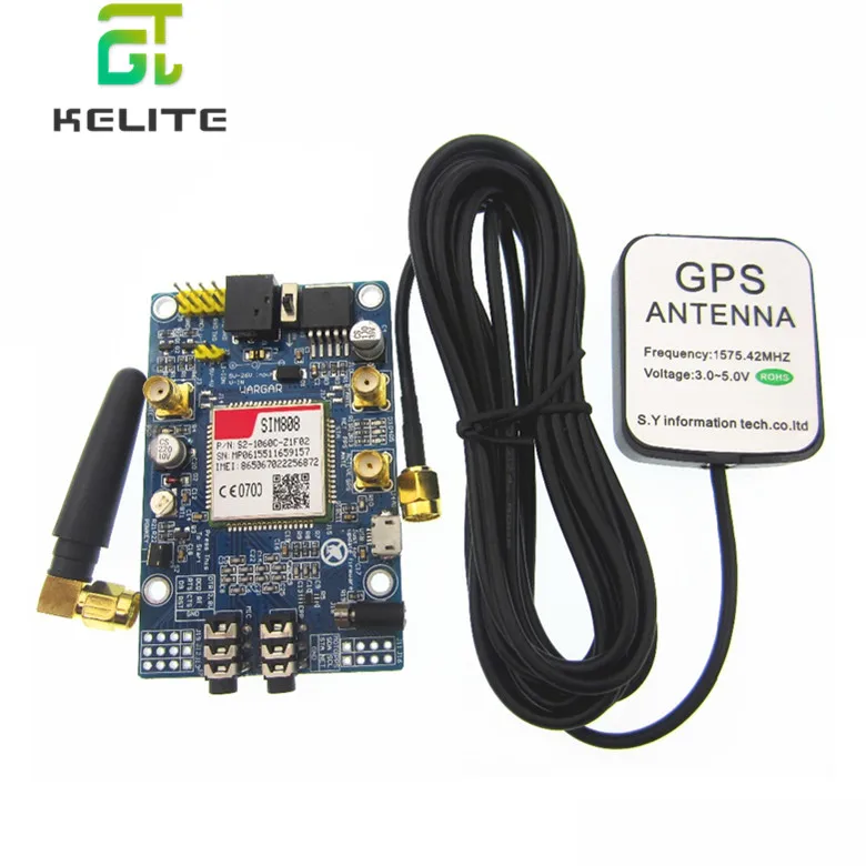 

SIM808 Module GSM GPRS GPS Development Board IPX SMA with GPS Antenna for Raspberry Pi Support 2G 3G 4G SIM Card