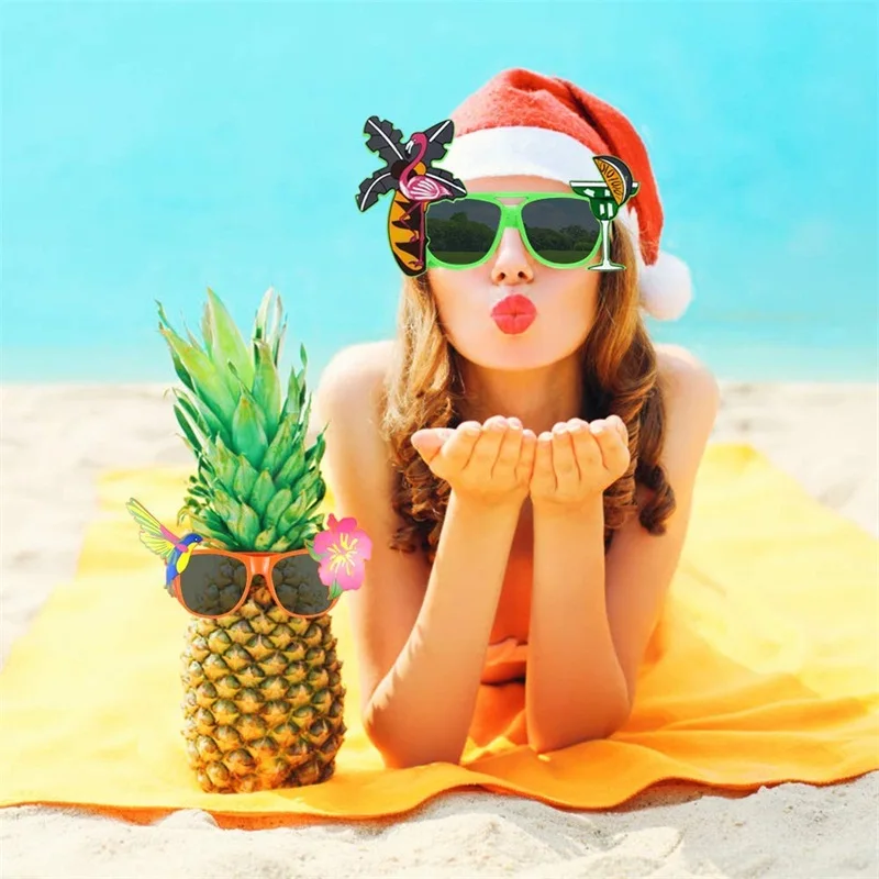 Гавайские вечерние солнцезащитные очки, забавные Гавайские очки, тропические Необычные платья, подарки для летней вечеринки
