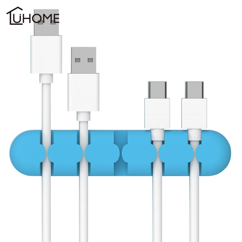 

Home Storage Wire Clip Electrical Wire Fitted Hooks Cable Winder Earphone Organizer Storage Silicon Charger Cable Holder Clips
