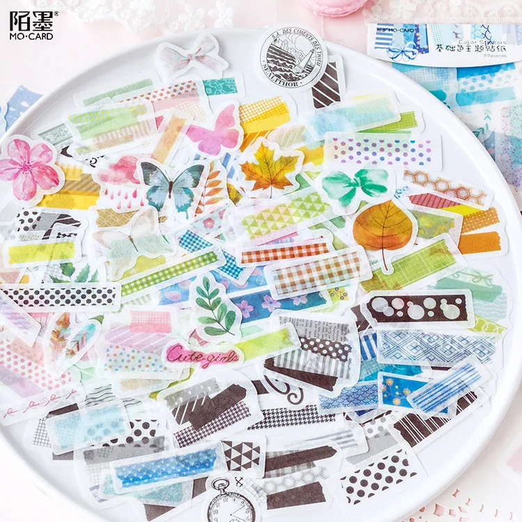 20 set1 lot kawaii stationery sticker basic color theme diary planner