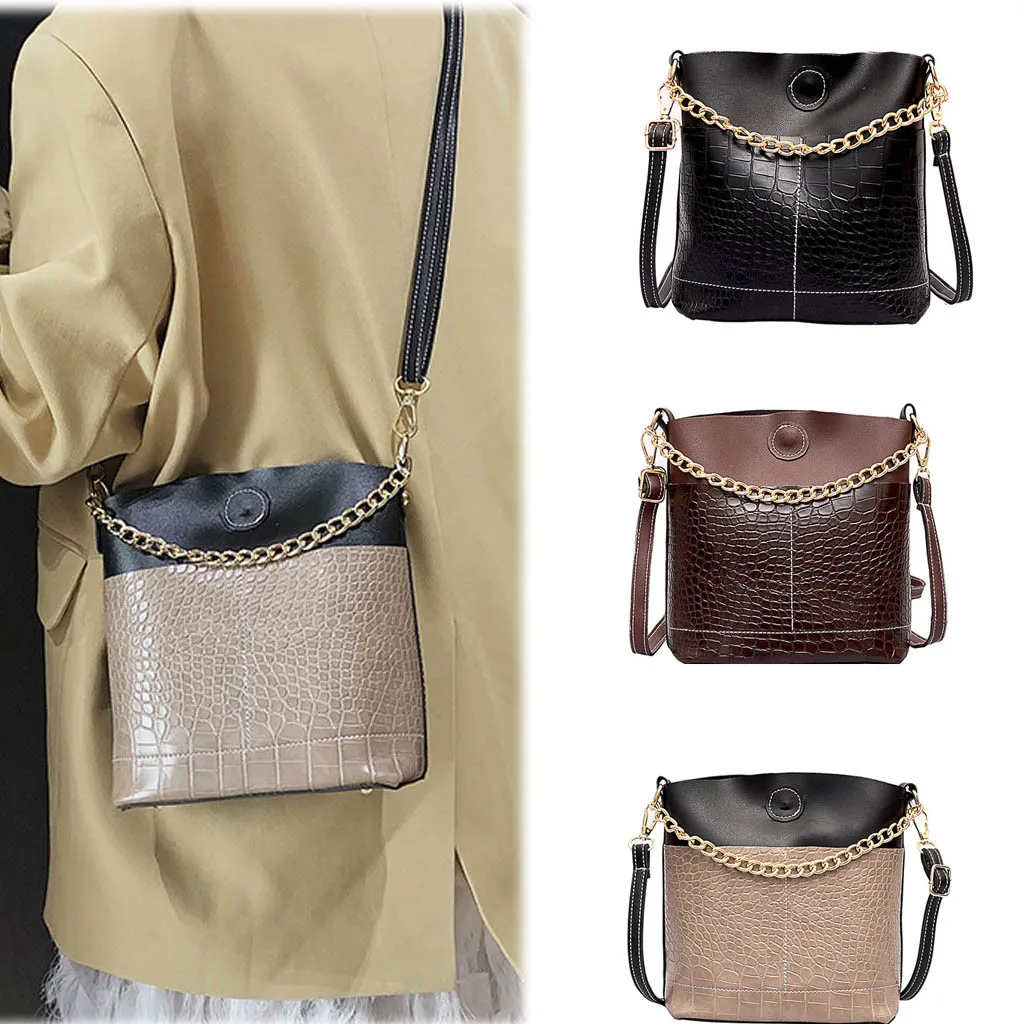 

Women crossbody bags Fashion womens bags handbags Retro Solid Color Crocodile Shoulder Messenger Bag#BYY30