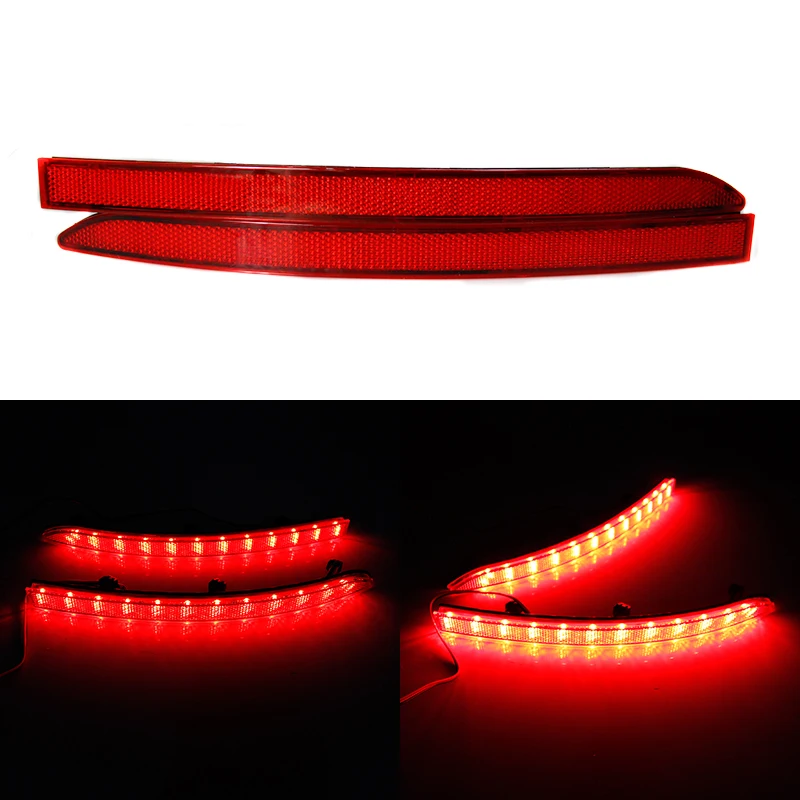 

Bright Red Lens Auto LED Rear Reflectors Light For Volkswagen Tiguan 2011-2012 Car Tail Fog Lamp Brake Stop Night Running Lights