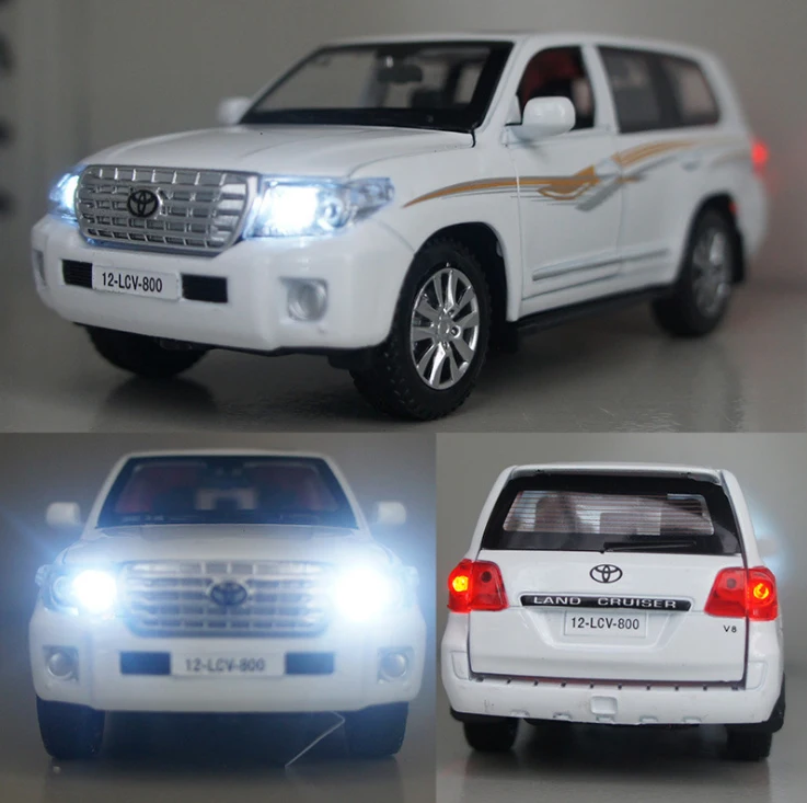 

High Simulation 1:32 Toyota LAND CRUISER Vehicles Alloy Diecast Car Model Toys With Pull Back Sound Light For Children Kids Toys