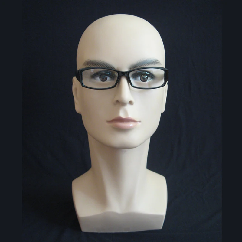 Free Shipping Male Mannequin Head For Wig Glasses Display Realistic Plastic Men Maniqui Dummy Head Manikin (4)