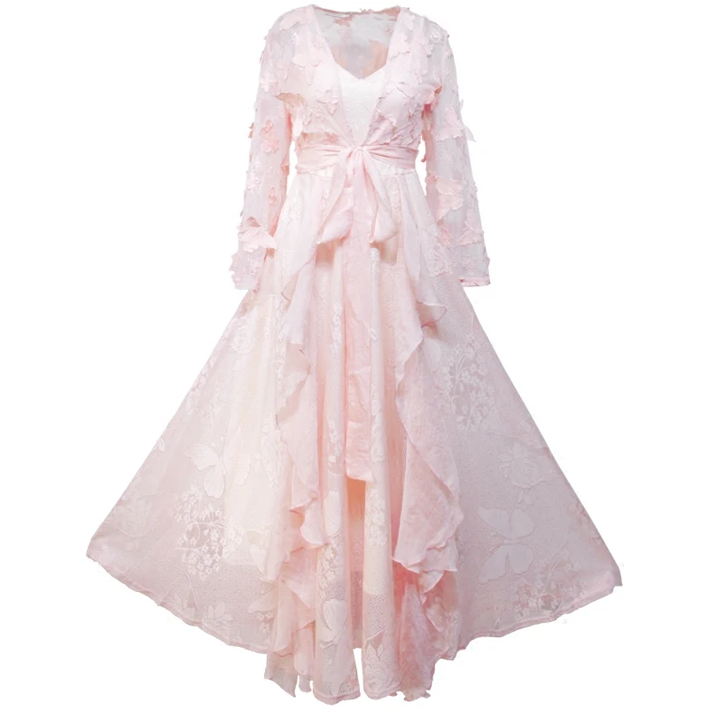 Летнее платье 2019 розовые платья вечернее длинное женское платье макси элегантный печати шифон ботильоны-длина v-образным вырезом Женские