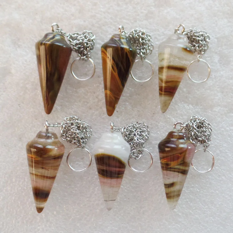 (6 шт./лот) оптовая продажа натуральный вишневый кварц кулон из бисера маятник 35x15