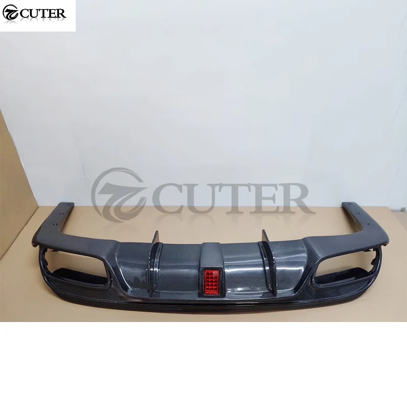 W207 Carbon fiber rear Bumper lip Diffuser with LED lights for Benz W207 Coupe E260 E300 E200 E320 E400 car body kit 14-16