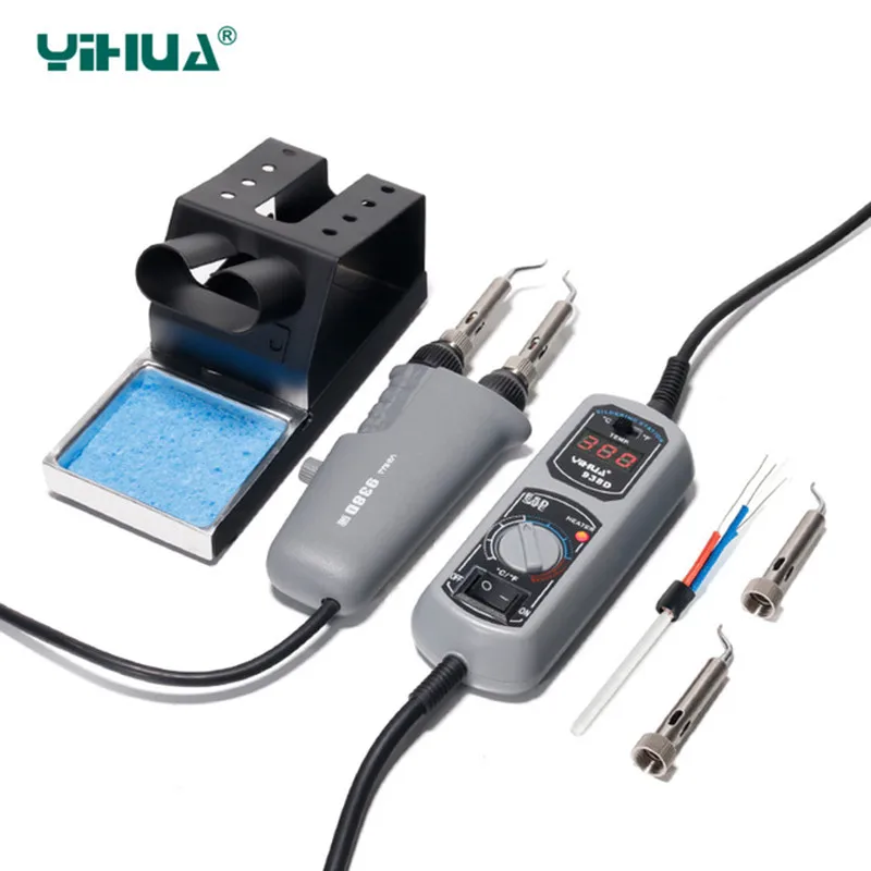 YIHUA 938D 10 V/220 V EU/US/GB/AU PLUG портативный Пинцет Мини паяльная станция горячий Пинцет для ремонта BGA SMD - Цвет: B