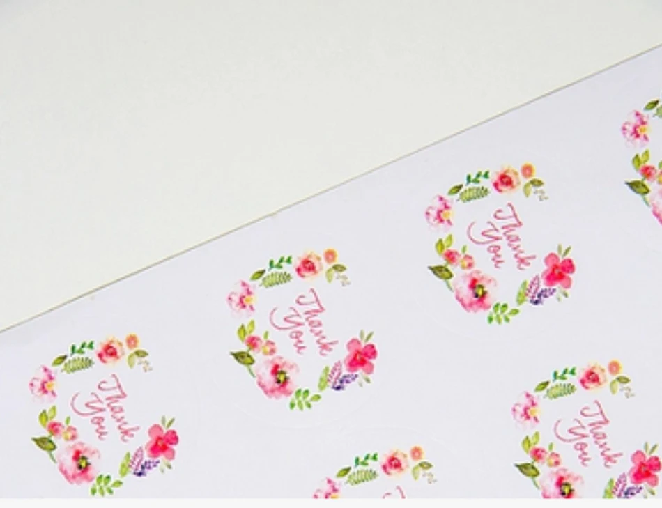 100 шт 3,5 см цветочный дизайн наклейки этикетки креативные бумажные наклейки s Наклейка «спасибо» печати этикетки для подарков