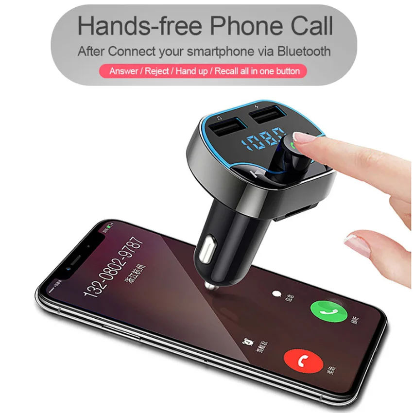 Автомобильный музыкальный mp3 плеер AGETUNR T24 Bluetooth 4 2 FM передатчик USB автомобильное