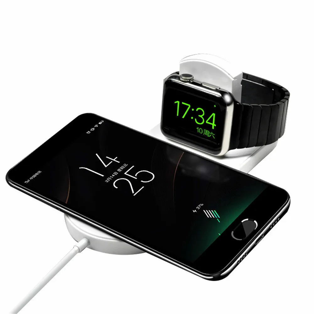 

For Apple Watch 2 3 4 Mini Airpower Wireless Charging 2 in 1 Wireless Charger Pad For iPhone 8 XS Wireless Fast Charge