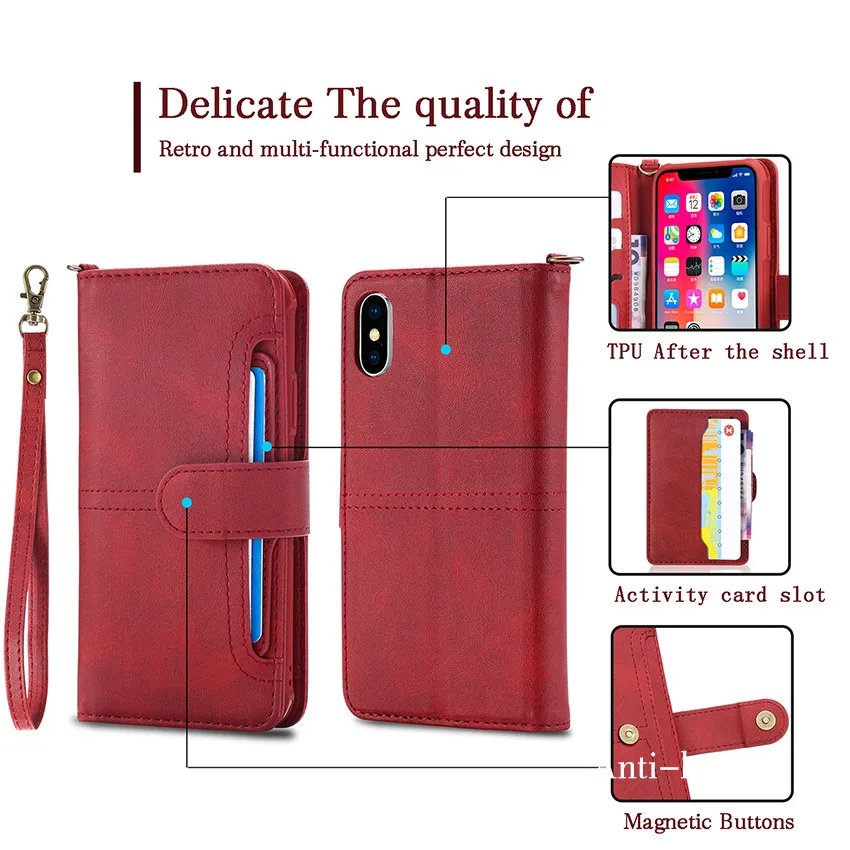Роскошный фирменный Магнитный чехол-кошелек для IPhone X 10 Fundas, кожаный чехол-подставка для карт, Карманный чехол для iPhone X, Iphone10, Coque