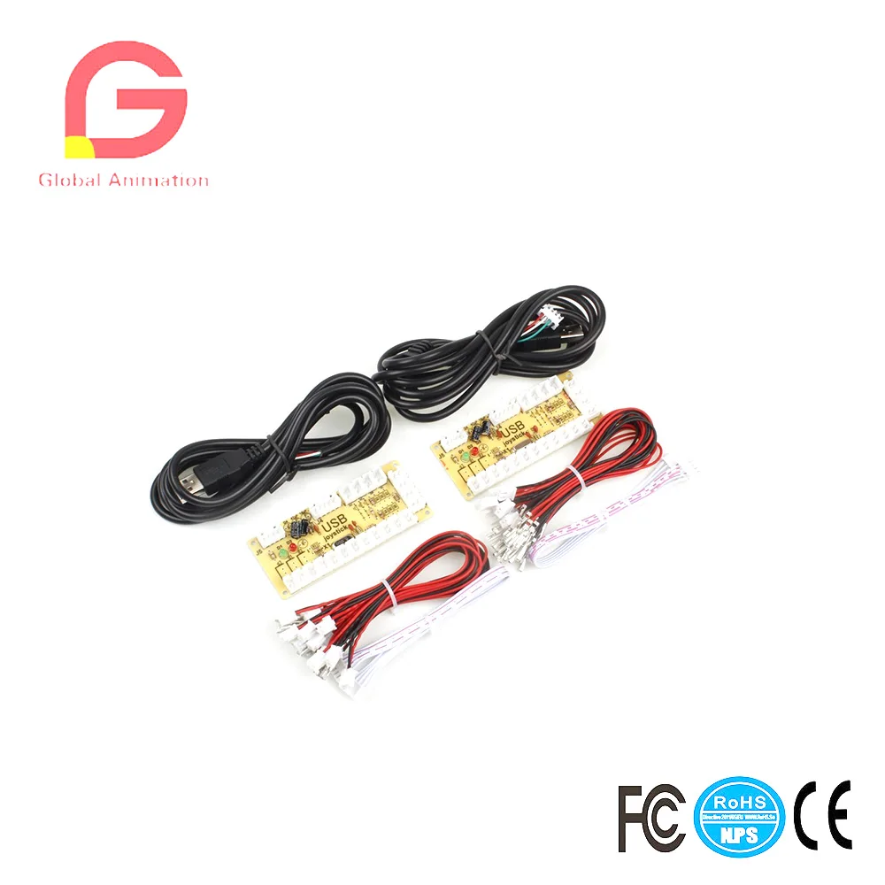 2 игровой USB контроллер для ПК 2x5pin + 4x24 мм Кнопка 16x30 кнопки аркадных игр