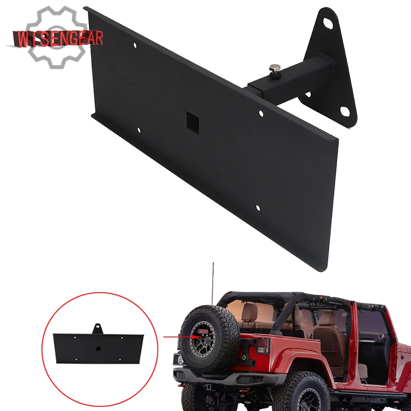 High Quality Stainless Steel Black Spare Tire License Plate Mount Bracket for Jeep Wrangler JK