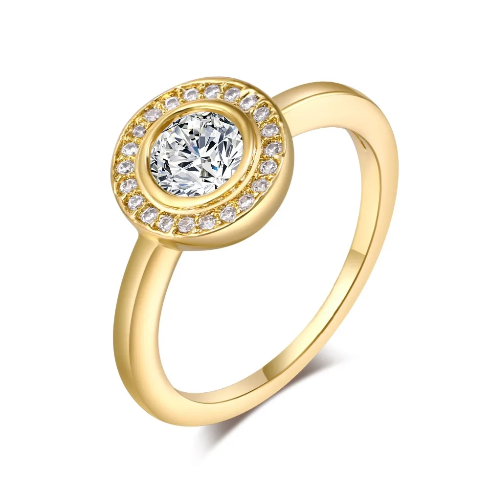 Shinning Cubic Zirconia Rings For Women Roung Zinc Alloy Rings Jewelry