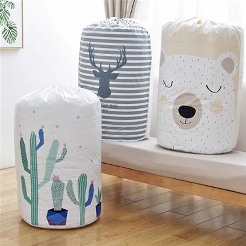 

High quality 1PC Moisture-proof Quilt Storage Bag Large Waterproof Drawstring Clothes Organizer Household Foldable Storage Pouch