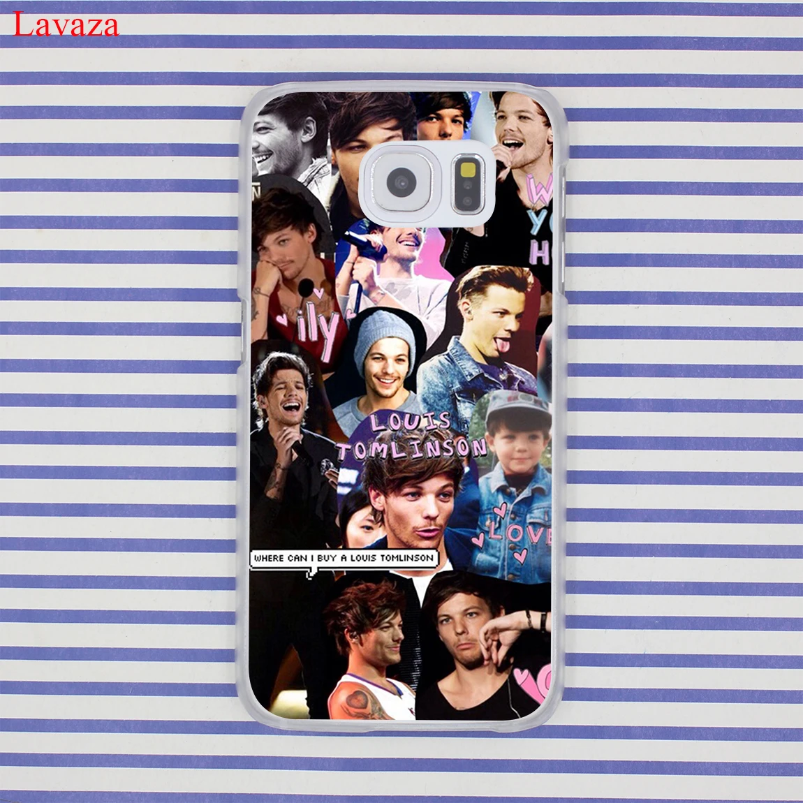 Lavaza One Direction 1d Louis Tomlinson Hard Case Transparent for Samsung Galaxy S6 S7 S8 S9 Edge Plus S5 S4 S3 & Mini Cover