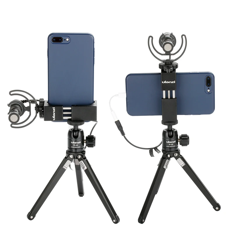  Ulanzi Metal Phone Tripod Clip Iron Man ST-02S Aluminium Smartphone Tripod Mount Stand Adapter Vert