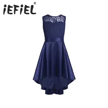 Фатиновое платье-пачка с вышитыми цветами для девочек от 4 до 14 лет Детские вечерние платья для торжеств, свадьбы, выпускного вечера, платье миди принцессы