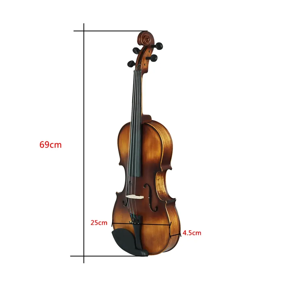 Muslady VLA-30 4/4 полный размер Классическая Скрипка ель Верхняя доска палисандр гриф с Чехол канифоль чистящая ткань