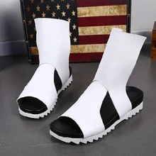 Г. Летние красивые мужские сандалии кожаные мужские сандалии из воловьей кожи с перфорацией в римском стиле для отдыха T-show мужские сандалии US6-12