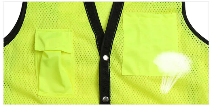 Светоотражающий Жилет высокой видимости безопасности Костюмы мульти карманы сетки дышащий люминесцентные одежда открытый спецодежды