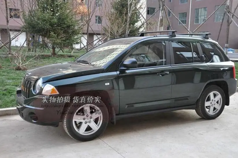 JINGHANG سبائك الألومنيوم رف سقف سيارة الأمتعة الأمتعة القضبان عبر شعاع ل 07-10 جيب كومباس 2007 2008 2009 2010 سريع بواسطة EMS