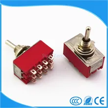 10 шт 12-Pin мини тумблер 4PDT-ON/ВКЛ-ВЫКЛ-на 2A250V/5A125VAC MTS-402 MTS-403