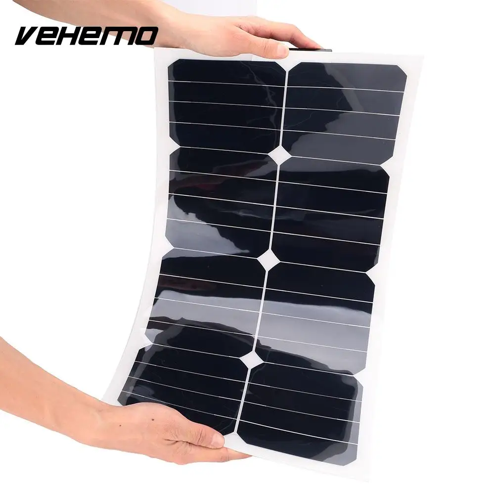 

Vehemo Vehomo 18V 25W Solar Power Panel Flexible Boat Car Vehicle Auto Solar Energy Battery Panel For Outdoor Activity