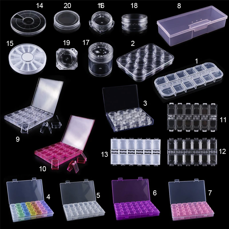 1 шт. прозрачный розовый пластиковый пустой ящик хранение для принадлежностей для дизайна ногтей Блестящий Чехол Дисплей Держатель для лака щетка шпильки контейнер маникюрные инструменты JI538