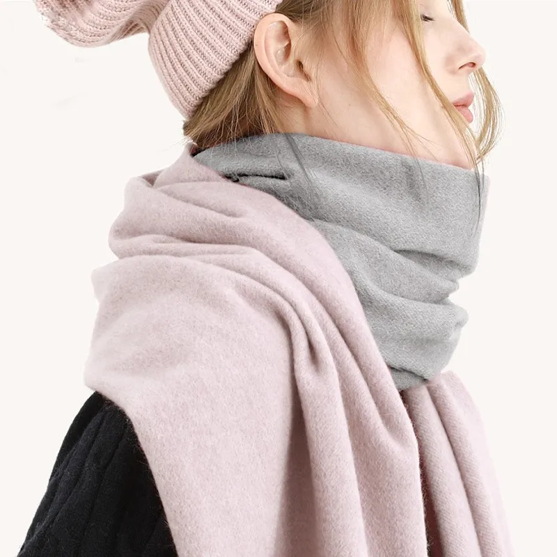 

Cashmere Scarf Poncho Stoles 2018 Luxury Winter Scarf Wool Warm Scarves Wrap Pashmina Solid Color Tassels Scarf