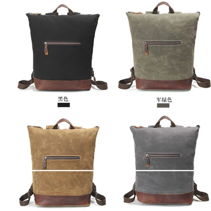 

Canvas Backpack Fashion Vintage Military Men's backpacks Multi-pockets School Travel Bag Men Women Large Leisure Rucksacks
