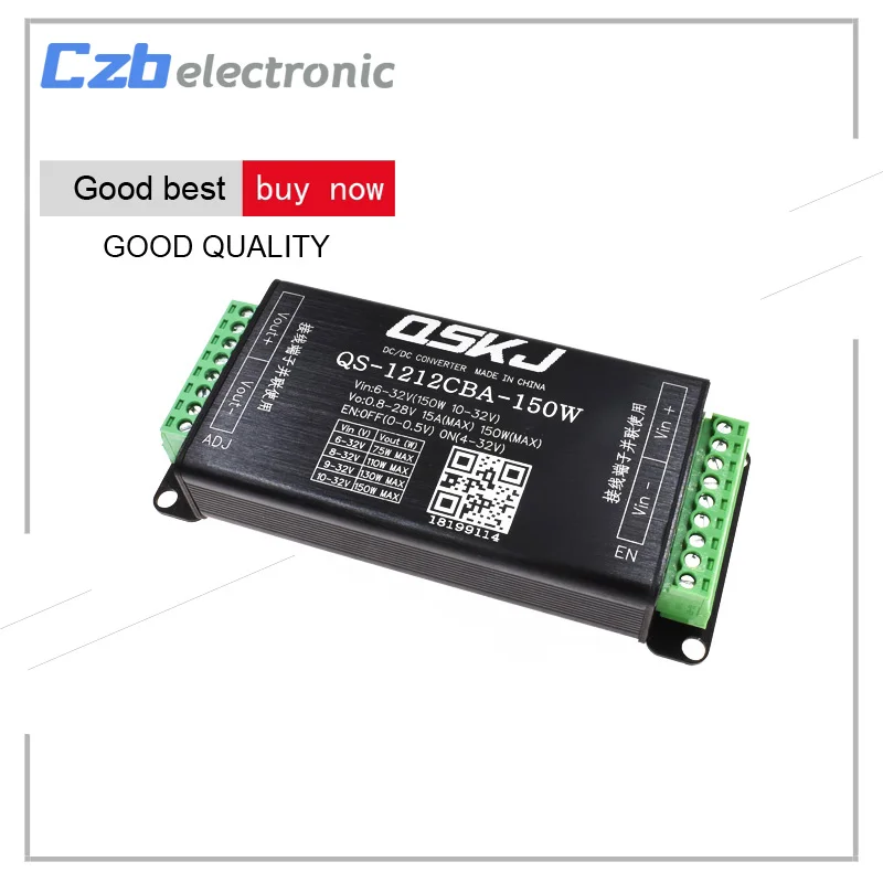 

150W Converter 6-32V to 0.8-28V 5V 12V 24V Buck Boost Step Up Down Car Power