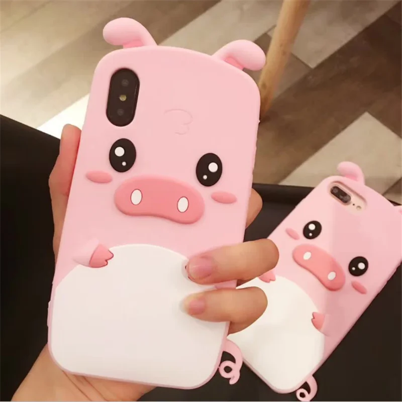 Чехол для телефона UVR 3D Pig Animal Iphone XR X 6s 7 8 PLUS задняя крышка мобильный телефон чехлы