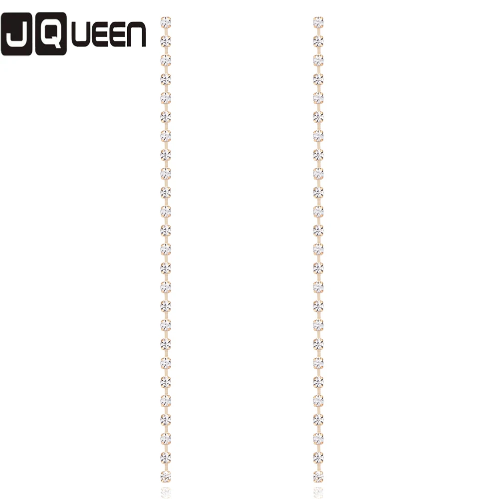 

2017 Gold Color Simple Punk Geometric Metal Chain Tassels Ear Jewelry Drop Earrings Vintage Long Chain Earring Wholesale BRE162