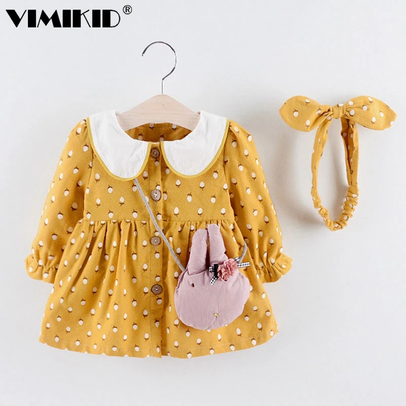 

VIMIKID Youdel 2018 autumn new style children's wear small flower dress princess girl's hair belt a2